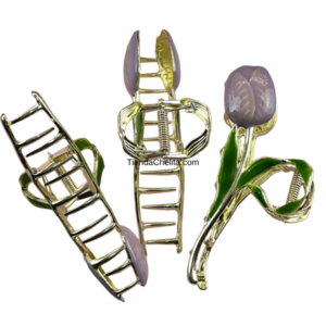 Piraña Metálica Flor Tulipán Elegante