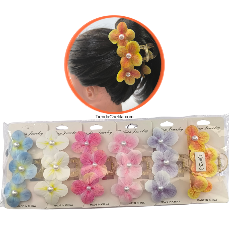 Piraña Floral Con Perla Central - Image 7