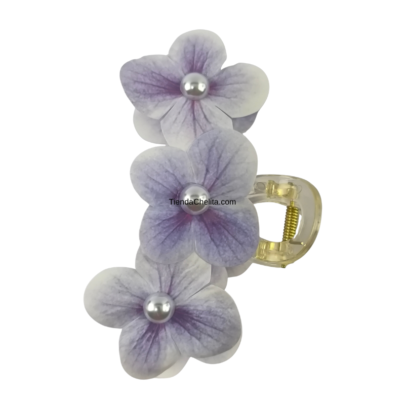 Piraña Floral Con Perla Central - Image 3