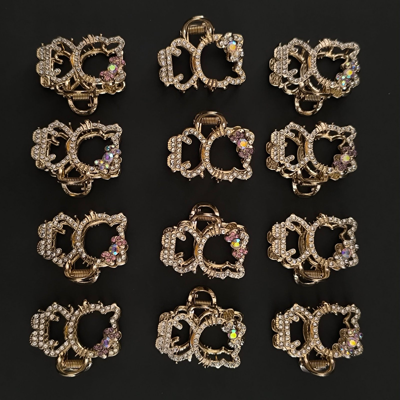 Piraña Gatito con Cristales para Cabello | Pinza Metálica Dorada Diseño Gato - Image 9