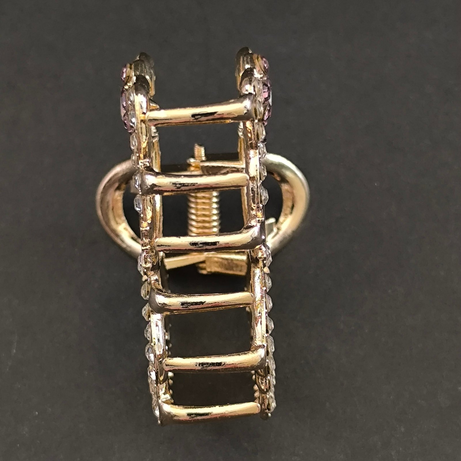 Piraña Gatito con Cristales para Cabello | Pinza Metálica Dorada Diseño Gato - Image 6