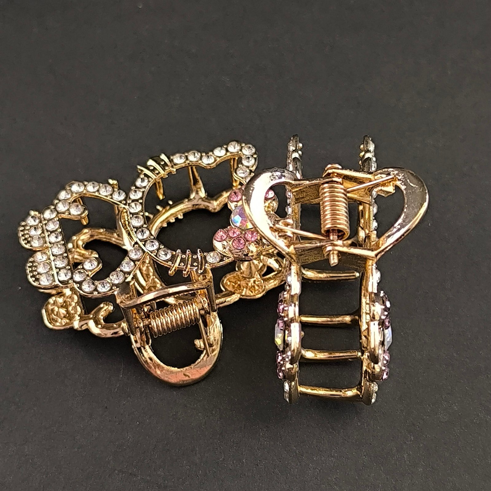 Piraña Gatito con Cristales para Cabello | Pinza Metálica Dorada Diseño Gato - Image 7