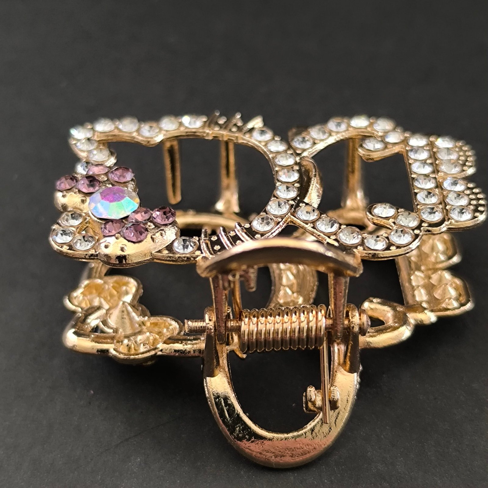 Piraña Gatito con Cristales para Cabello | Pinza Metálica Dorada Diseño Gato - Image 8