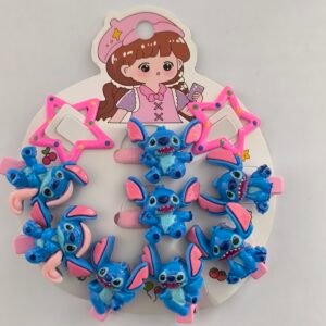 Set Infantil de Accesorios para Cabello Niña | Pinzas Personaje Azul, Estrellas y Ligas
