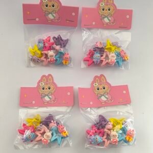Set 5 Pirañas Infantiles Estrella Con Muñeco Sonriente Colores