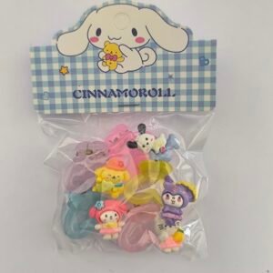 Set de 5 Pirañitas Infantiles con Personajes Kawaii – Pinzas para Cabello Niñas