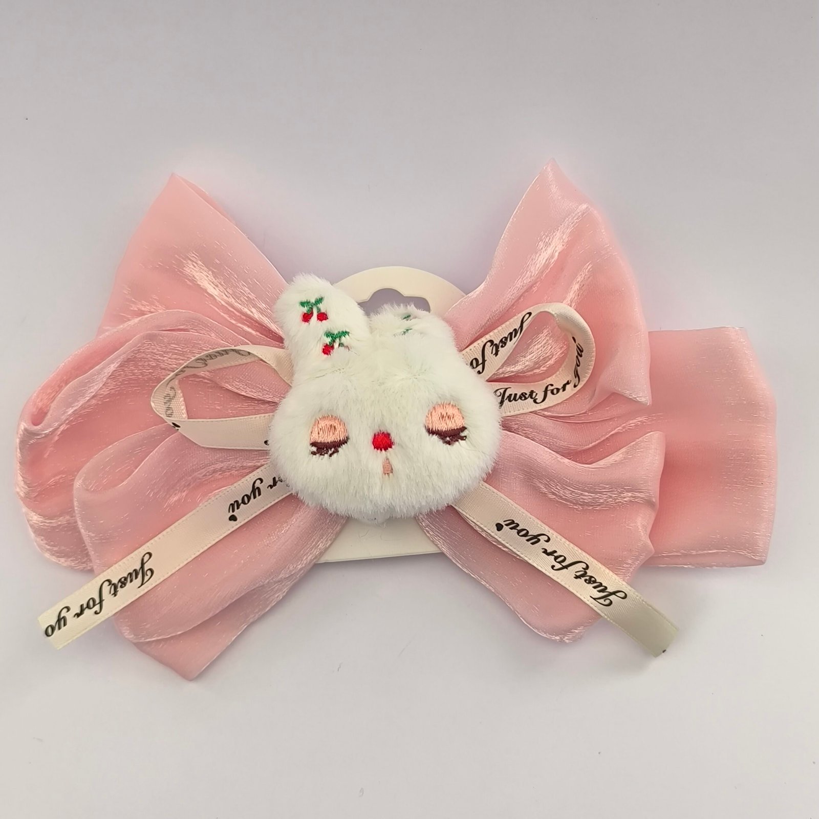 Lazo Infantil Grande con Conejito de Peluche y Perla | Traba Metálica - Image 2