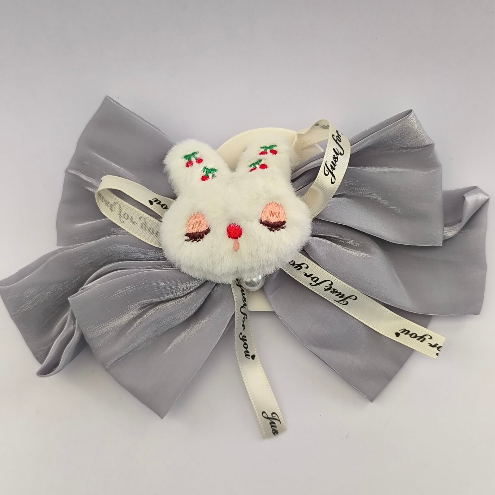 Lazo Infantil Grande con Conejito de Peluche y Perla | Traba Metálica - Image 3