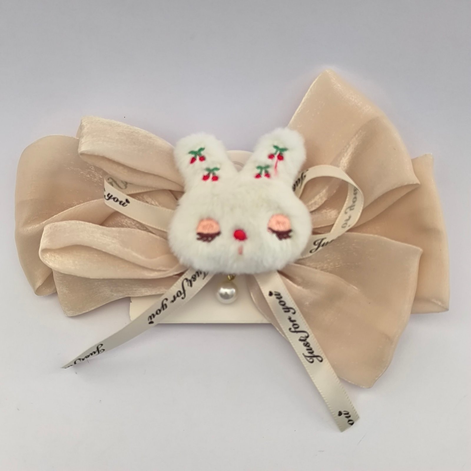 Lazo Infantil Grande con Conejito de Peluche y Perla | Traba Metálica - Image 4