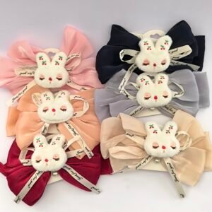 Lazo Infantil Grande con Conejito de Peluche y Perla | Traba Metálica