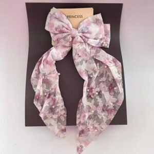 Set 12 Moños Florales Elegantes para Cabello con Clip Metálico Barrette y Perlas Decorativas