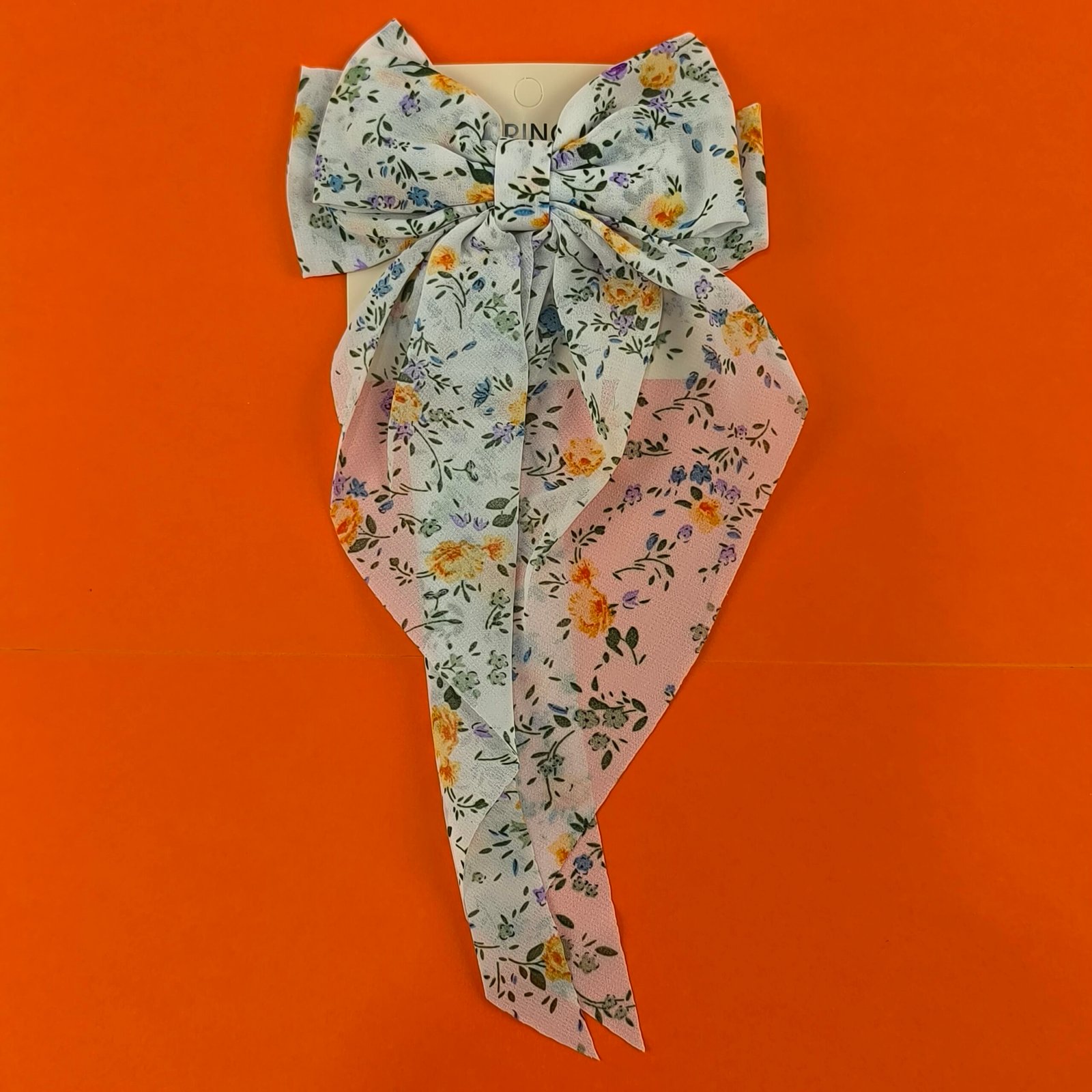 Set 12 Moños Florales para Cabello con Clip Metálico Tipo Barrette | Lazo Largo Elegante - Image 2