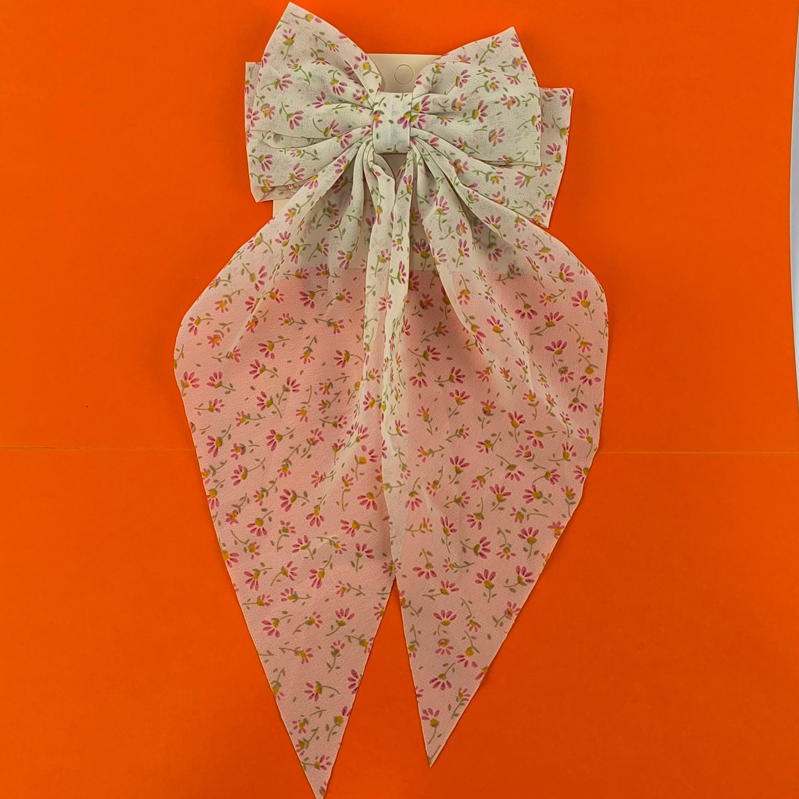 Set 12 Moños Florales para Cabello con Clip Metálico Tipo Barrette | Lazo Largo Elegante - Image 3