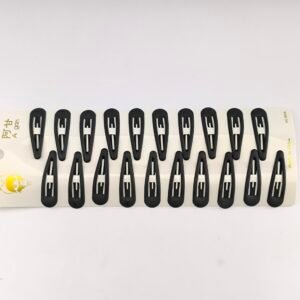 Traba Metálica Engomada Negra para Cabello – Set 20 Unidades Pinzas Mujer