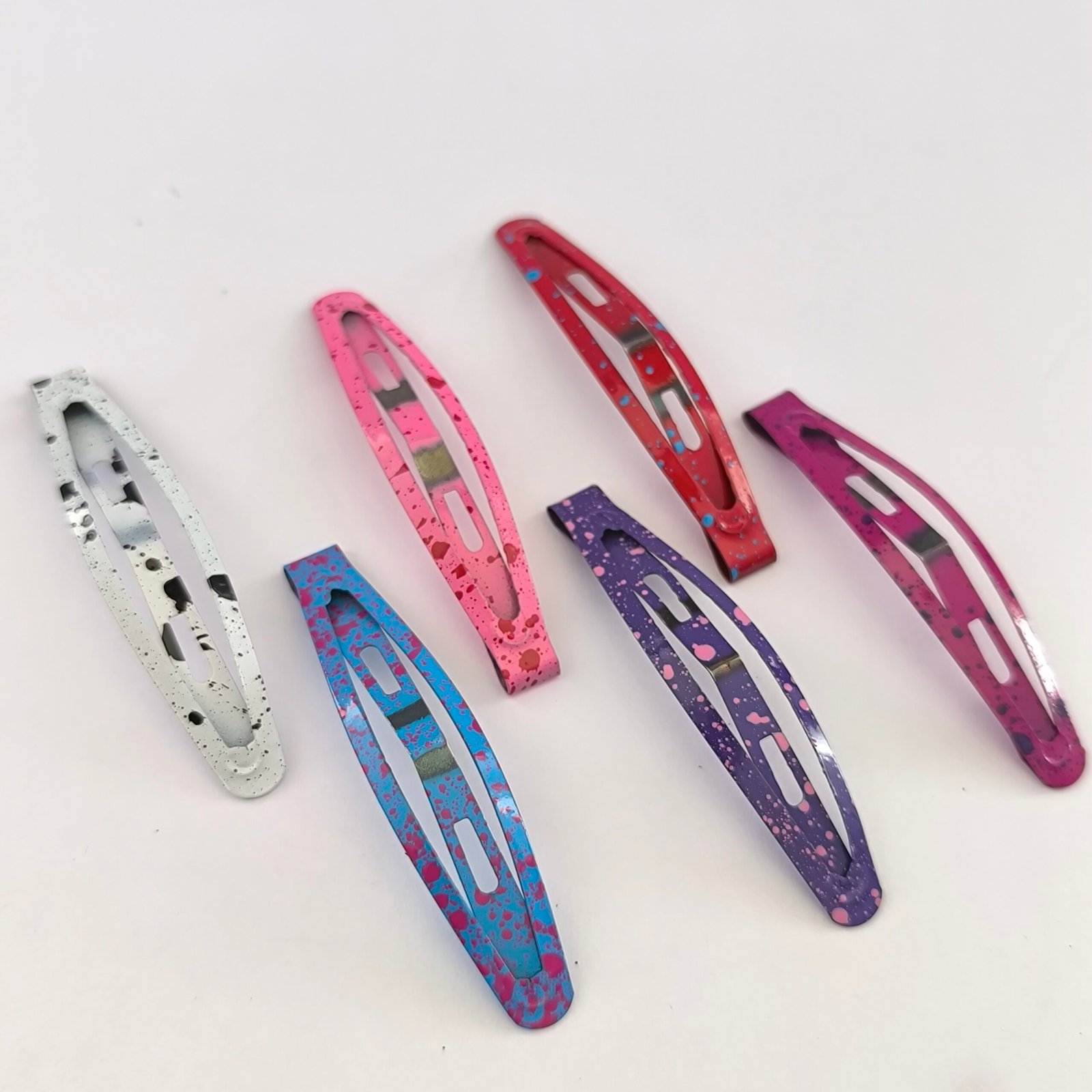 Traba Metálica para Cabello con Diseño Moteado | Pinza Cabello Mujer Set 12 Unidades