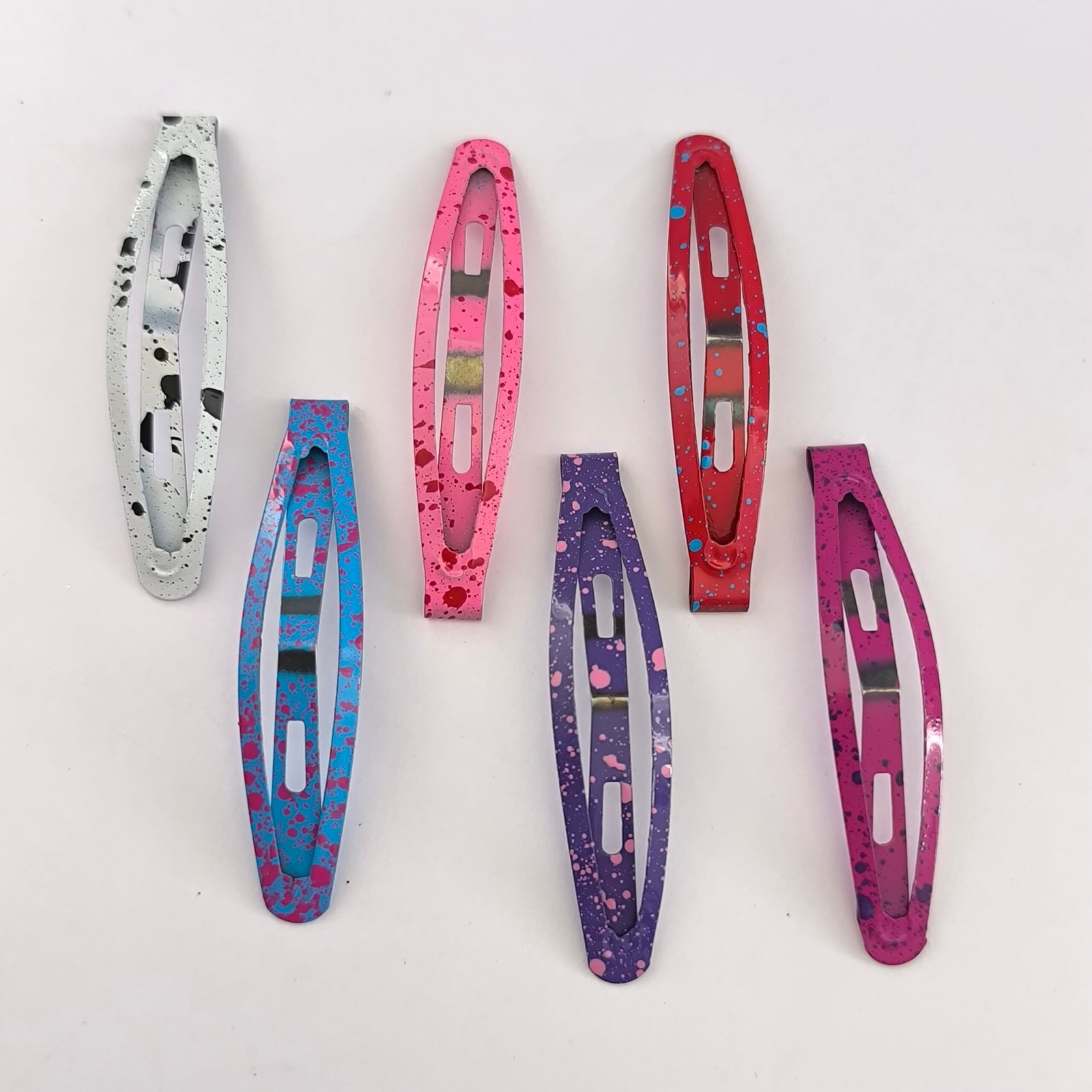 Traba Metálica para Cabello con Diseño Moteado | Pinza Cabello Mujer Set 12 Unidades - Image 2