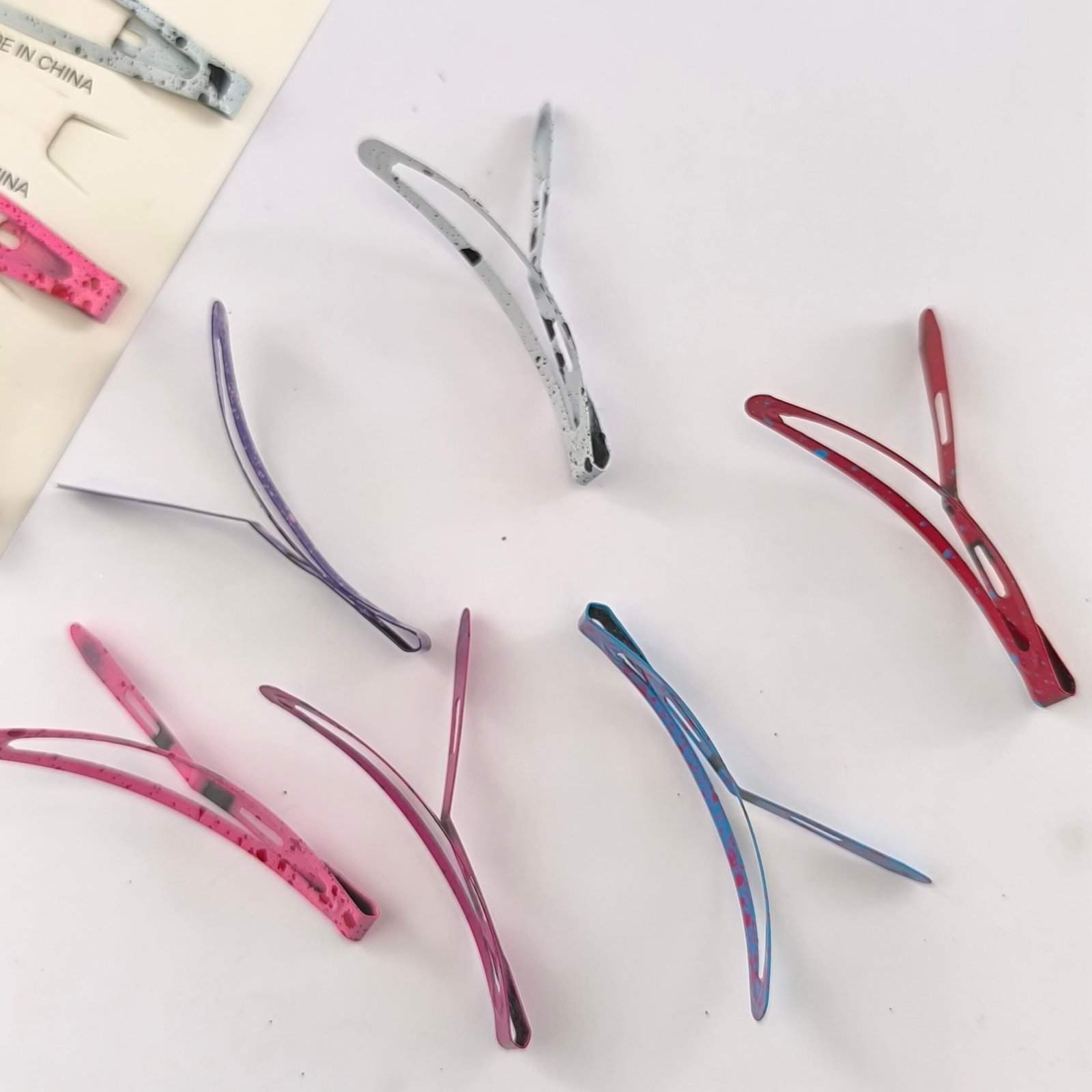 Traba Metálica para Cabello con Diseño Moteado | Pinza Cabello Mujer Set 12 Unidades - Image 3