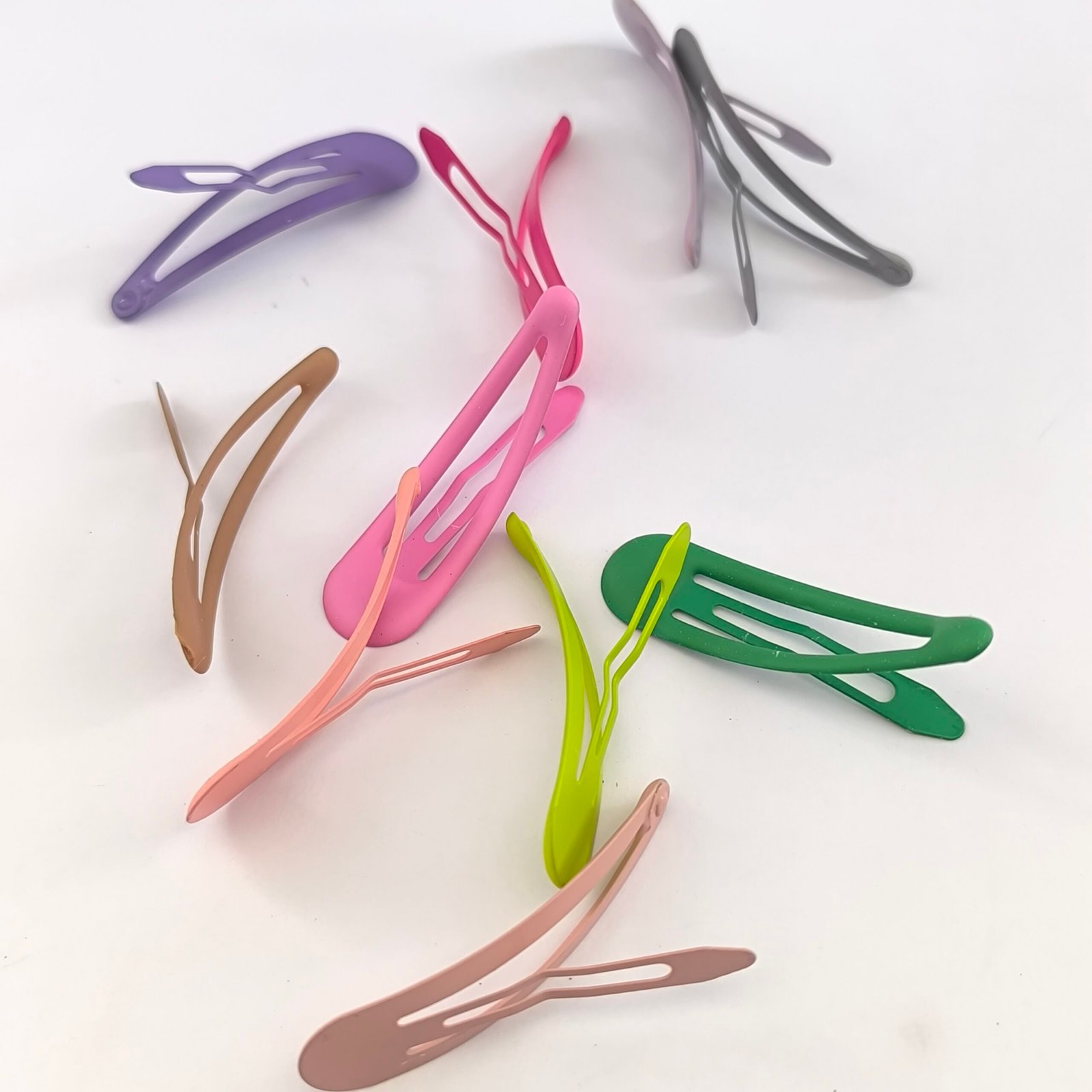 Set de 10 Trabas Engomadas para Cabello Colores Pastel y Neón – Broches Snap Antideslizantes - Image 3