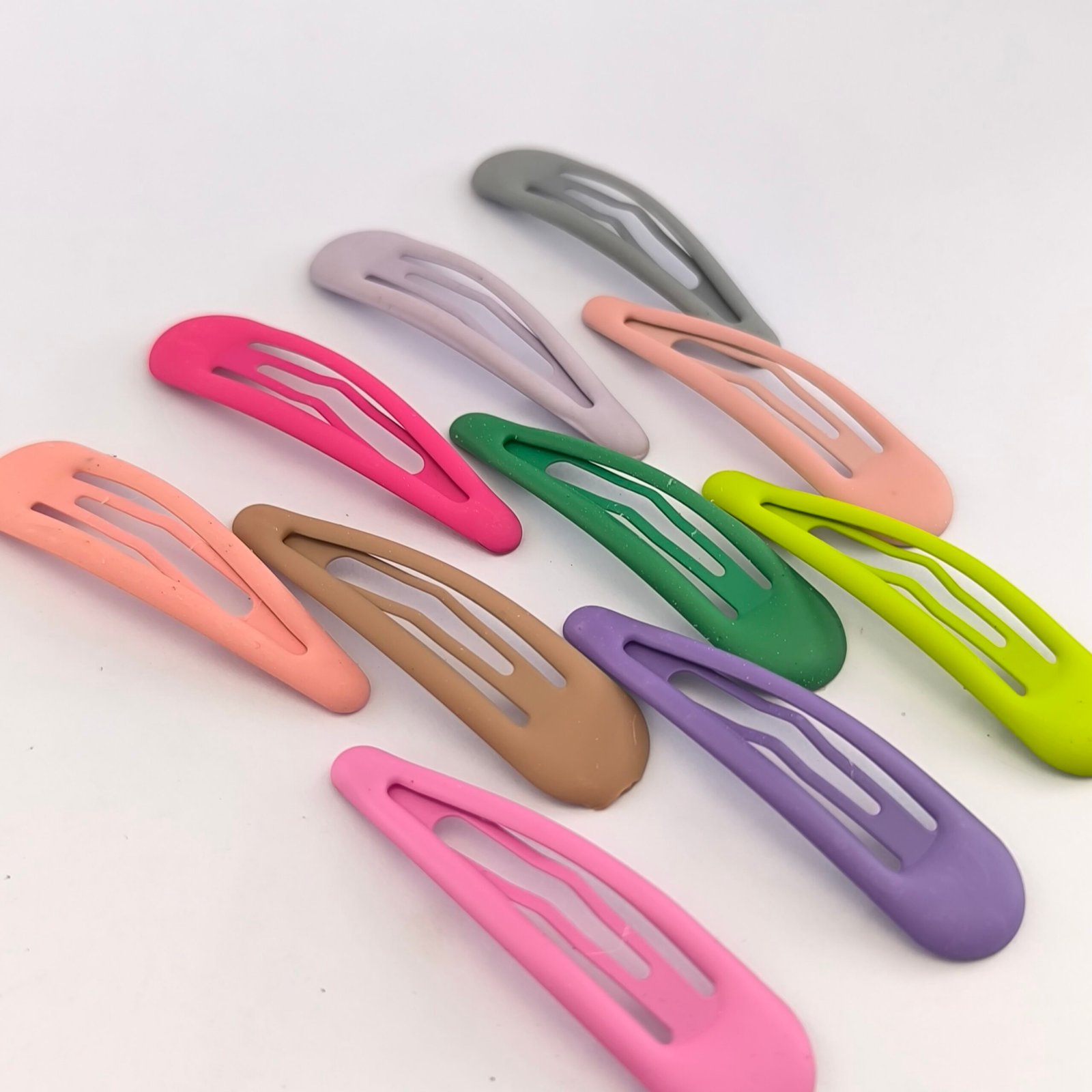 Set de 10 Trabas Engomadas para Cabello Colores Pastel y Neón – Broches Snap Antideslizantes - Image 4