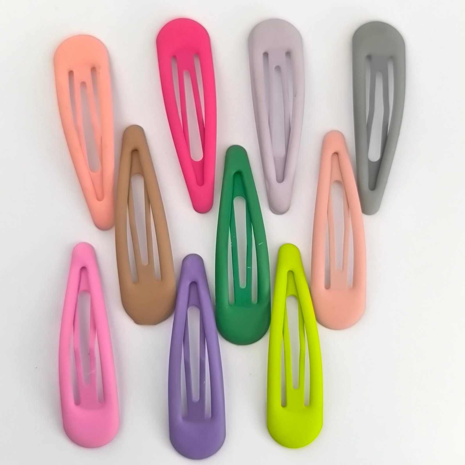 Set de 10 Trabas Engomadas para Cabello Colores Pastel y Neón – Broches Snap Antideslizantes - Image 2