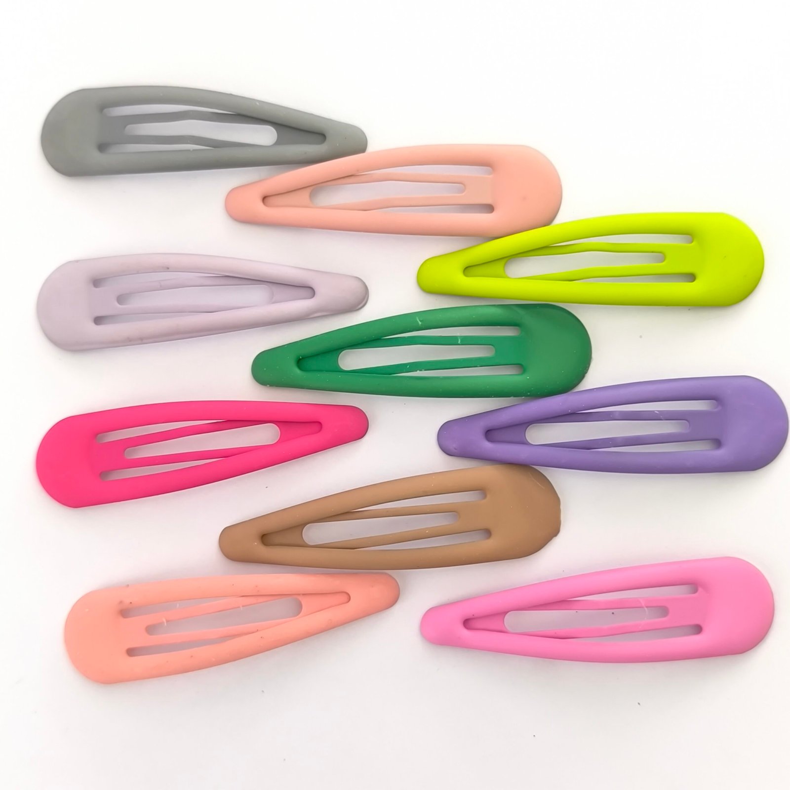 Set de 10 Trabas Engomadas para Cabello Colores Pastel y Neón – Broches Snap Antideslizantes - Image 5