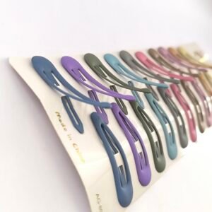 Traba Metálica Engomada para Cabello | Pinza Clip Mujer Set 20 Unidades Colores Surtidos