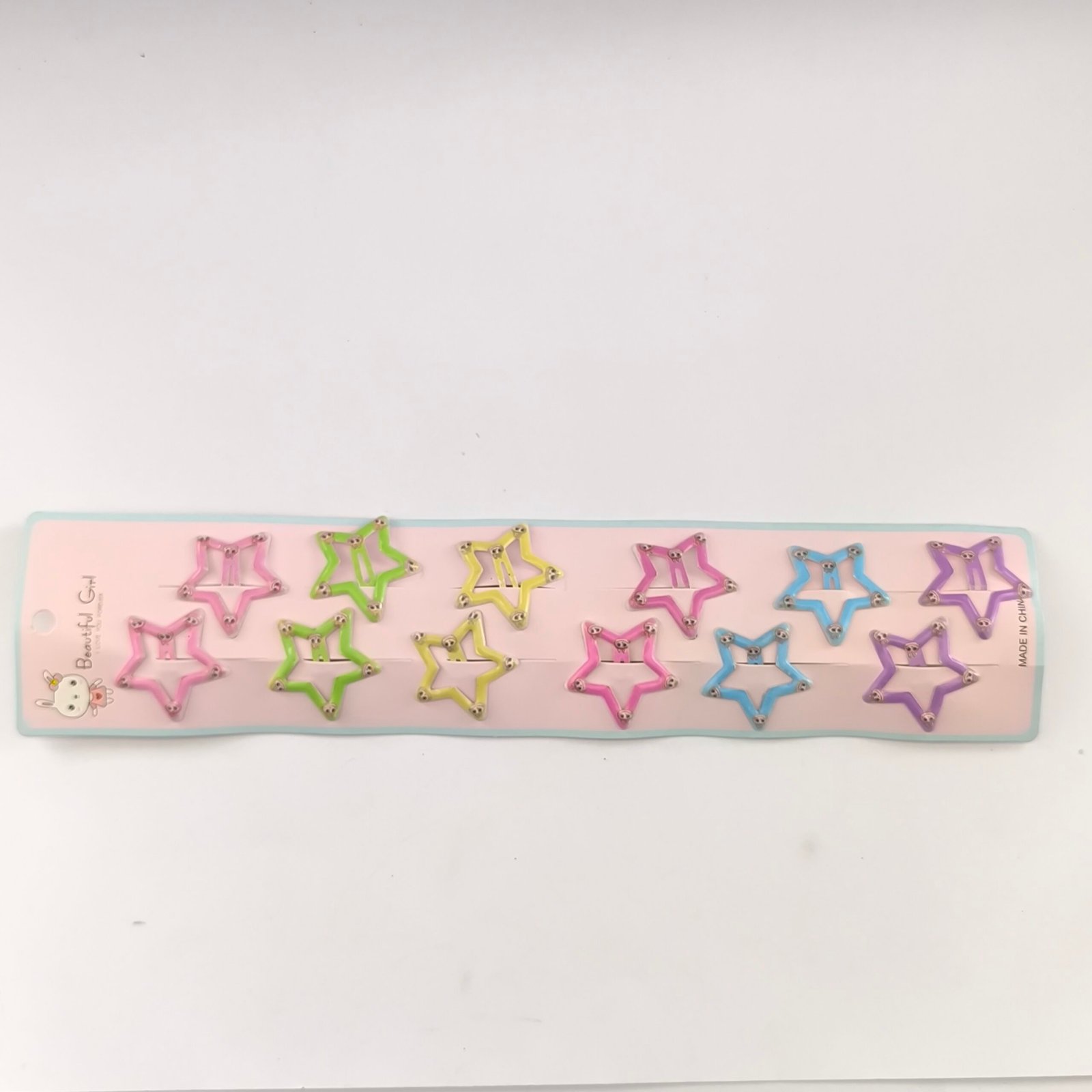 Trabitas Infantiles Metálicas Estrella con Caritas de Conejito | Set 12 Unidades - Image 3