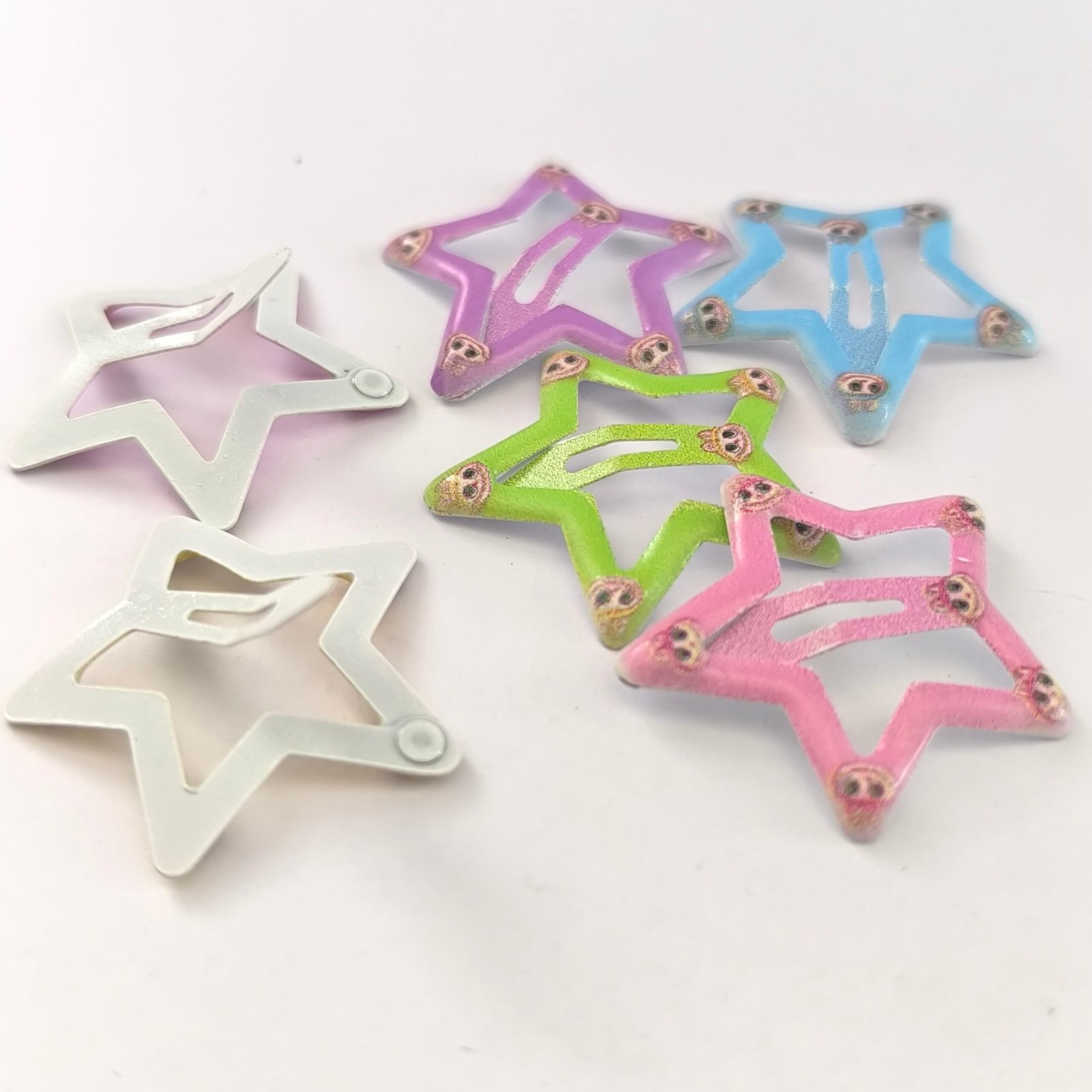 Trabitas Infantiles Metálicas Estrella con Caritas de Conejito | Set 12 Unidades - Image 2