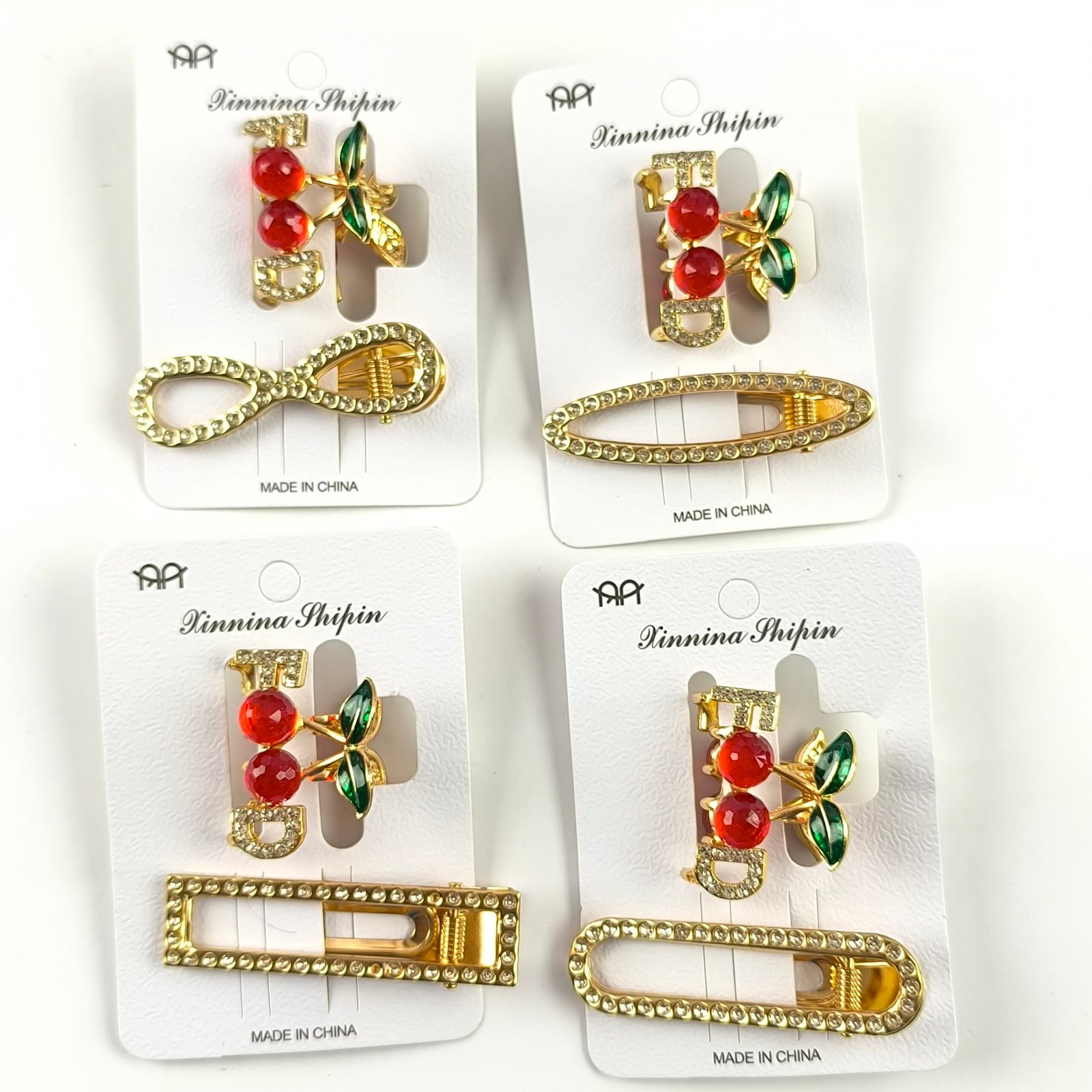 Set Traba metálica con Piraña Cereza 12 Unidades | Diseño Brillante Elegante