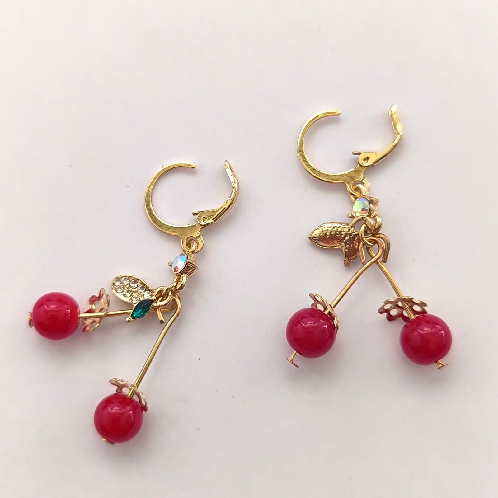 Set de Aretes Colgantes Mujer 12 Unidades | Diseños Cereza y Perla - Image 7