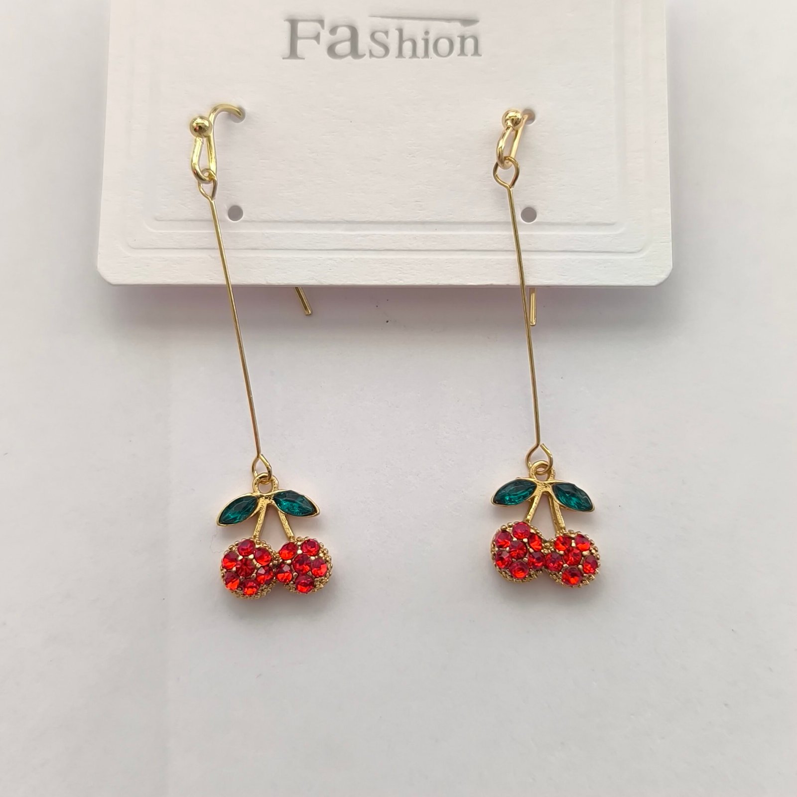 Set de Aretes Colgantes Mujer 12 Unidades | Diseños Cereza y Perla - Image 2