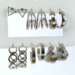 Aretes de Acero Inoxidable Dorados y Plateados para Mujer | Pack 12 Tarjetas con Diseños Modernos