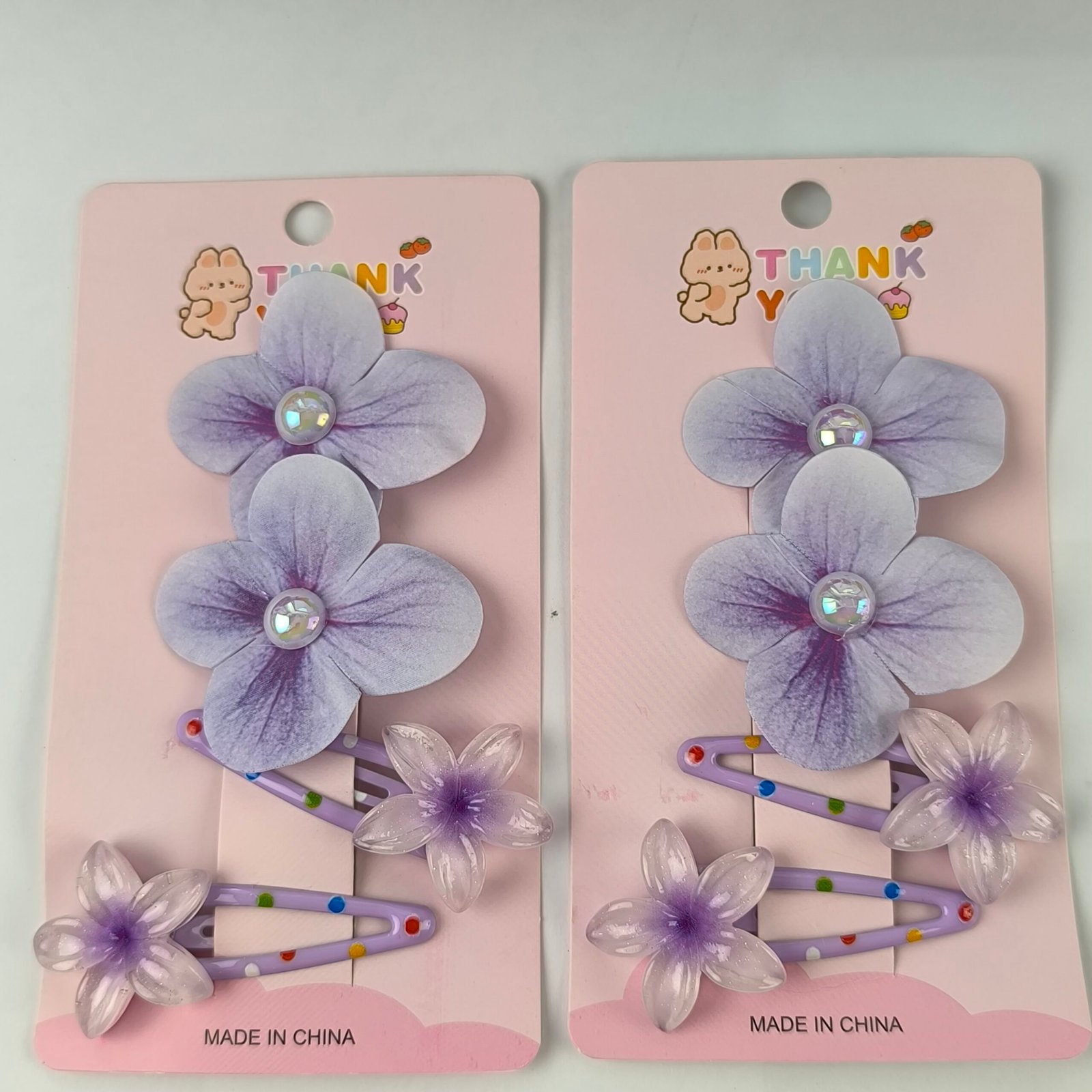 Set Ganchos Cabello Flor Tela y Acrílica 12 Tarjetas | Estilo Hawai - Image 6