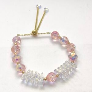 Pulseras de Cristal Facetado Iridiscente Ajustable | Cuentas AB con Chips Tornasol Colores Surtidos (Varosky)