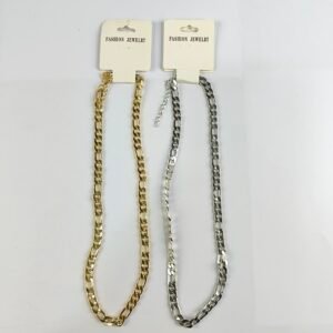 Collares Cadena Tipo Figaro Dorado y Plateado para Mujer | Set de 12 Unidades