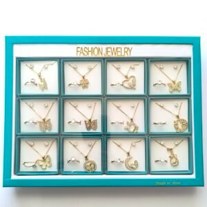Set de Joyeria Dorada con Mariposas y Diseños Elegantes para Mujer | 12 Unidades por Mayor