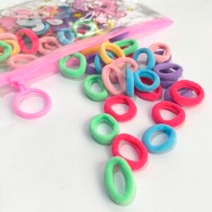 Ligas para Cabello de Colores Surtidos para Niñas | Pack por Docena con Bolsitas Multiuso