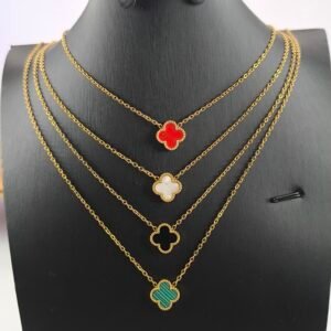 Collar Dorado Minimalista Tipo Trébol para Mujer | 12 Unidades Surtidas por Mayor